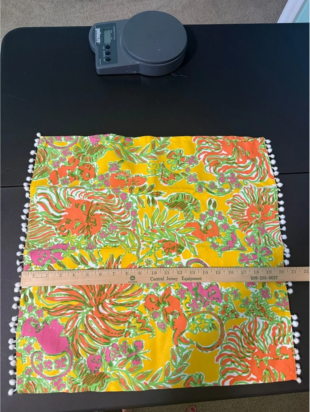 Lilly Pulitzer Colorful Floral with Pom Pom Trim